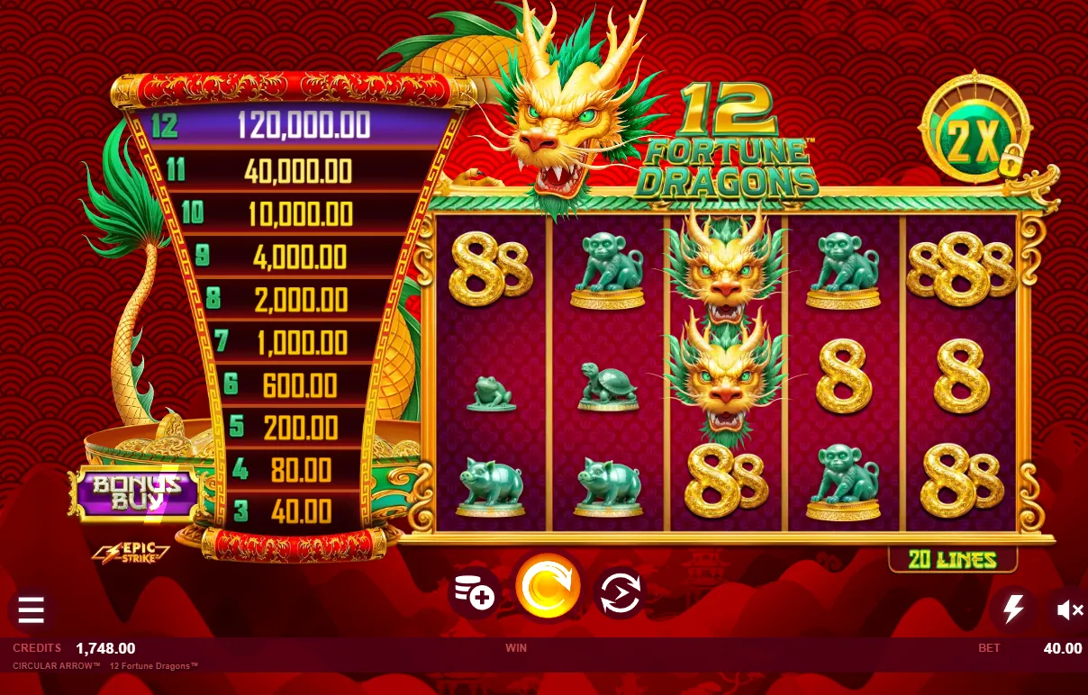 12 Fortune Dragons