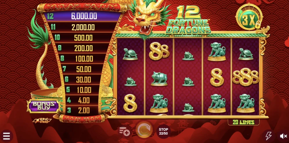 12 Fortune Dragons Slot